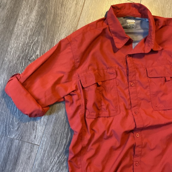 Columbia Titanium Long Sleeve Button Up Nylon Red/OrangeFishing Shirt Mens XXL - Picture 11 of 11
